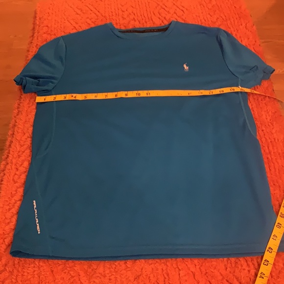 Men’s Blue Polo with White Logo Size Missing Please see Measurements - Picture 12 of 13